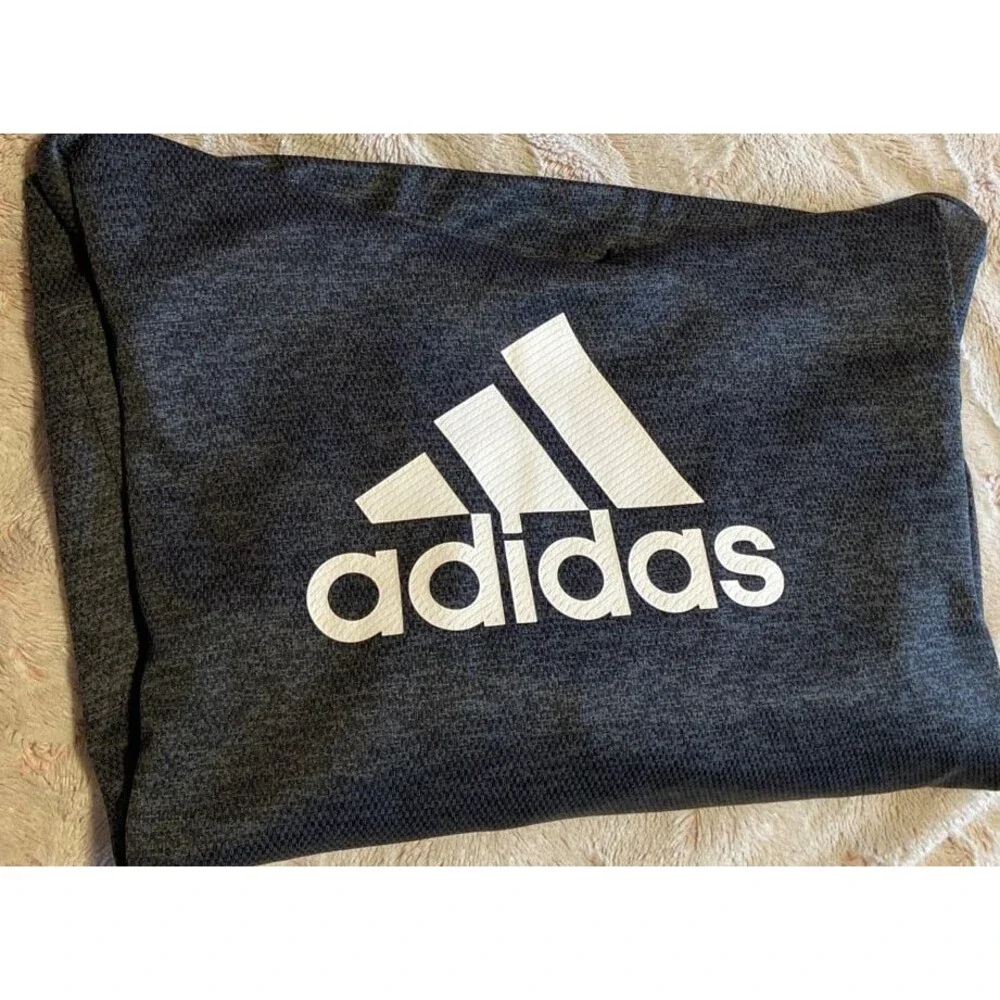 Adidas sweatshirt mens hoodie adidas black grey charcoal CLIMAWARM MENS MEDIUM